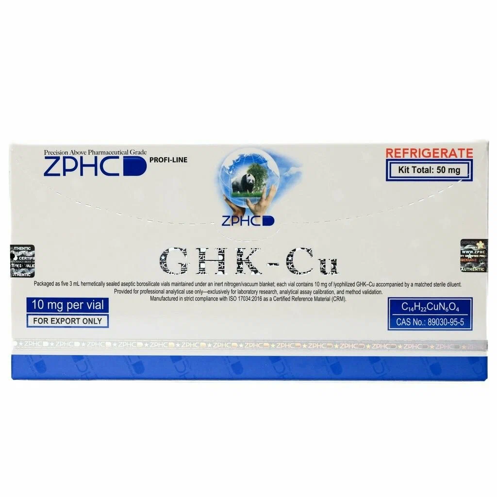 GHK-Cu 50mg (5 vial x 10mg + Bac Water) ZPHC