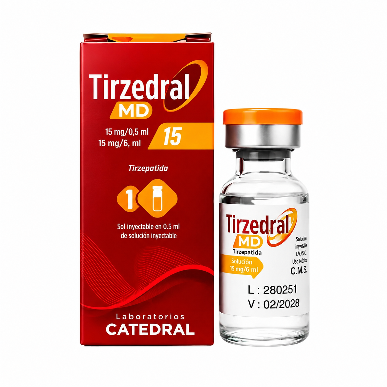 Tirzedral 15mg MD Tizerpatida (1 vial) Catedral